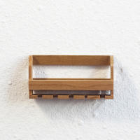 Estante De Vino De Miniatura Para Casa De Muñecas Decoración De Hogar Hecho De Madera Propiedades De Escena Montado En La Pared - details 6