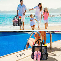 Mesh Beach Bag Waterproof Sandproof - Large Tote Pool Bag for Women Vacation Essentials Beach Accessories - details 7