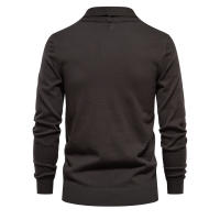 Suéter cárdigan informal de otoño para hombre, suéter tejido de negocios de alta calidad, Tops de Color sólido para hombre - details 10