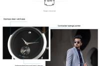 Reloj De Cuarzo Para Hombre SINOBI Original Con Correa De Cuero Moda Y Diseño Simple Resistentes Al Choque Y Al Agua - details 2