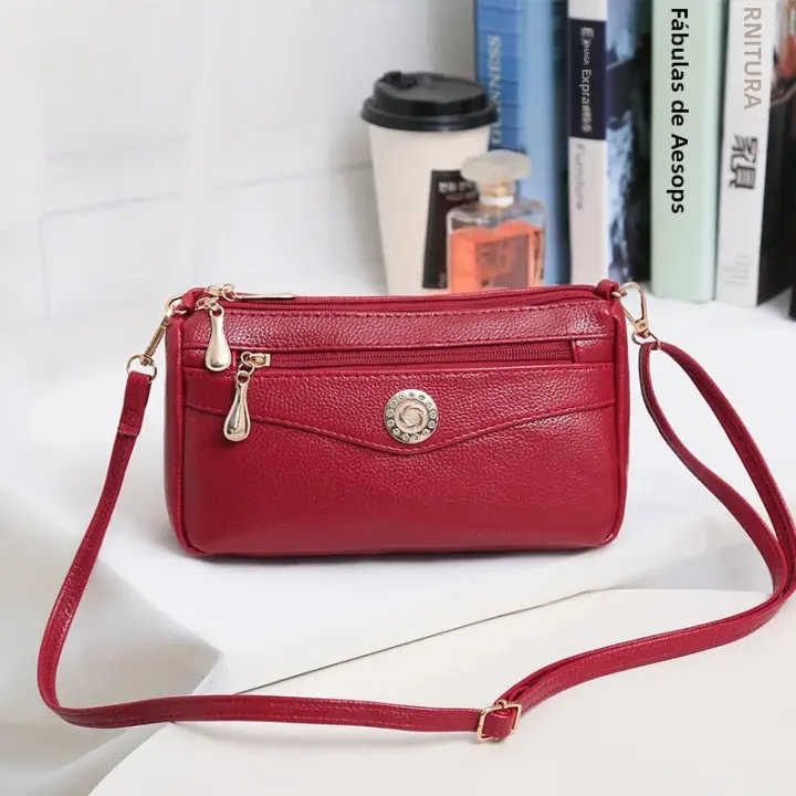 Bolso Bandolera Para Mujer En Cuero PU Con Múltiples Bolsillos Estilo De Moda Bolso De Hombro Cuadrado Para Teléfono Purse - 1