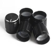5PCS Perilla De Potenciómetro Negra Control De Volumen Rotativo Con Eje Rayado De 6mm Cúpula De Aleación De Aluminio WH148 15x17mm - details 3