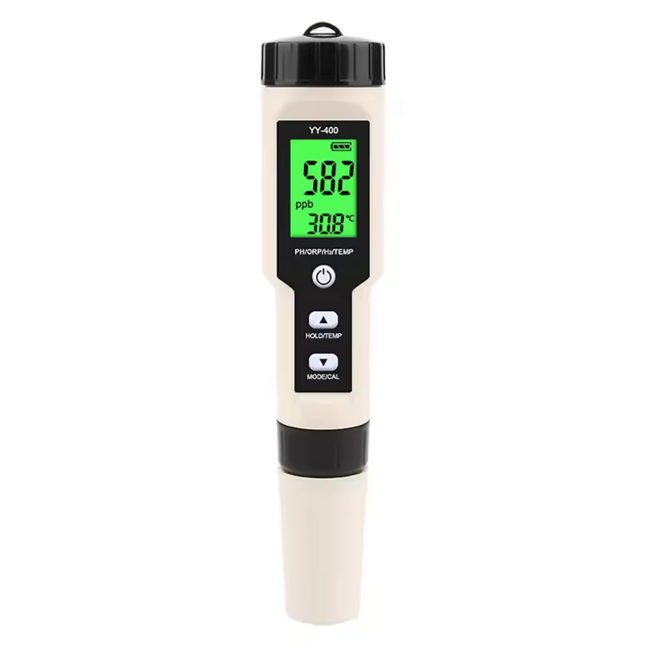 Medidor digital de pH/ORP/H₂ y TEM 4 en 1 YY-400, comprobador de concentración de iones de hidrógeno para acuarios, piscinas y retroiluminación. - 1