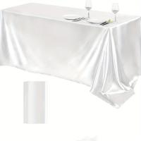 Mantel De Seda Rectangular Para Bodas Y Fiestas Navideñas Baño De Bebé Cumpleaños Decoración De Banquete Y Comedor En Casa Color Blanco - details 3