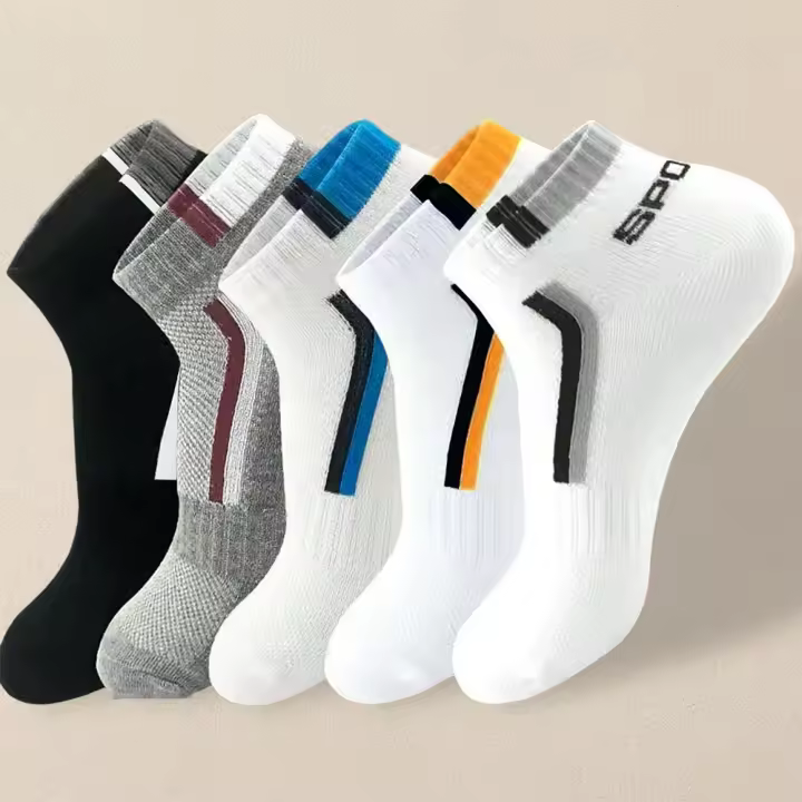 5 Pares De Calcetines De Verano Para Hombre Cómodos Y Transpirables Calcetines Casuales De Tobillo Ligeros Y Versátiles - 1
