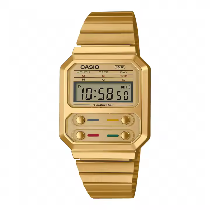 Casio Reloj Unisex Digital Cuarzo con Correa de Acero A100WEG-9AEF - 1