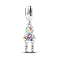 Encantos De Pareja De Niño Y Niña Platinados Con Circonia Para Pulsera O Collar Joyería Para Mujer Pendiente Clásico De Moda Vintage Romántico - details 153