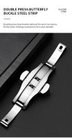 Reloj De Cuarzo Para Hombre En Acero Inoxidable Azul Y Oro Estilo Deportivo Y De Negocios Calendario Doble Resistente Al Choque Y Agua Con Cierre De Plegar - details 7