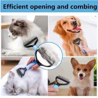 Peine Para Perros Y Gatos Eliminador De Pelos Y Nudos Doble Cara Herramienta De Peluquería Para Mascotas Material De Acero Inoxidable - details 0
