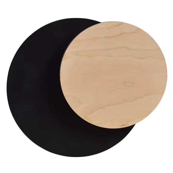Lámpara de Pared Circle, Maple, Negro, 22x20x13 cm - 1