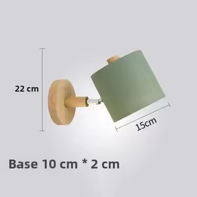 Lámpara De Pared Nórdica Sencilla Para Decoración Del Hogar Material Hierro Sombrilla Base De Madera Sconce Luz E27 Ajustable Para Dormitorio - 1