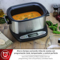 MAGEFESA GUISOTHERM BLACK Olla Eléctrica de Cocción Lenta Multifunción 1250W y 6L, Múltiples Funciones, Recipiente Extraíble - details 3