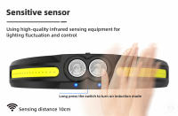 Linterna Frontal LED Con Sensor De Movimiento Recargable Por USB Impermeable Para Camping Pesca Y Uso General 180° De Ángulo De Haz - details 8