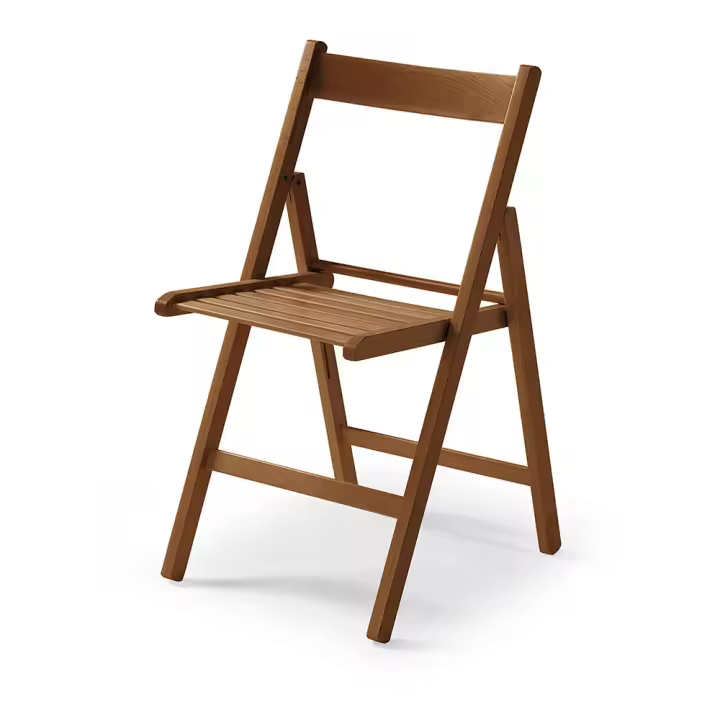 SILLA PLEGABLE DE MADERA NOGAL 79x42,5x47,5cm - 1