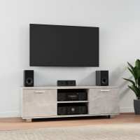 vidaXL Mueble para TV madera de ingeniería 120x40,5x35 cm en color Roble Sonoma/Gris hormigón/Negro y más | almacenamiento funcional diseño moderno para baño dormitorio sala - details 1