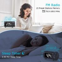 Reloj De Alarma Digital Con Función De Radio Y Modo Snooze Carga USB Reloj De Mesa Para Dormitorio Estilo Moderno Geométrico Proyección 180° - details 0