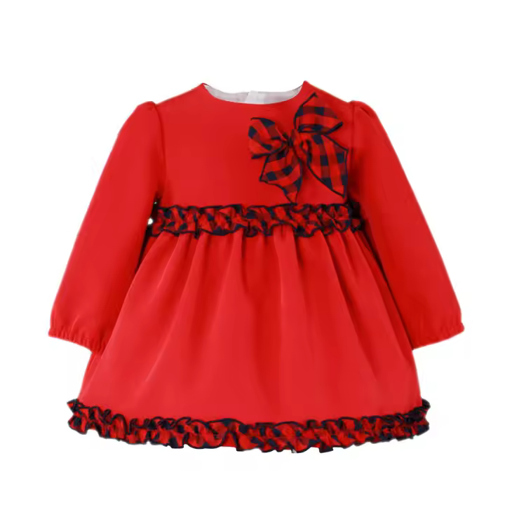 Miranda Vestido Bebe Niña 32/0502/V ROJO ropa niños Winter ROYALE CORDONETS - 1