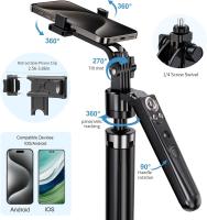 Automático Facial Seguimiento Trípode de 360° Rotación, Sin App,  de 32.5cm extensible 180cm Trípode para Teléfono con Sensor de Movimiento, Soporte para Cámara de Teléfono para Vlog/Vídeo/Grabación - details 0