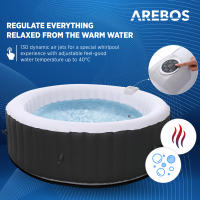 AREBOS Piscina Hidromasaje SPA Inflable Redonda Interior y Exterior 208 Cm 6 Personas 130 Chorros Masaje 1000 Litros - details 16