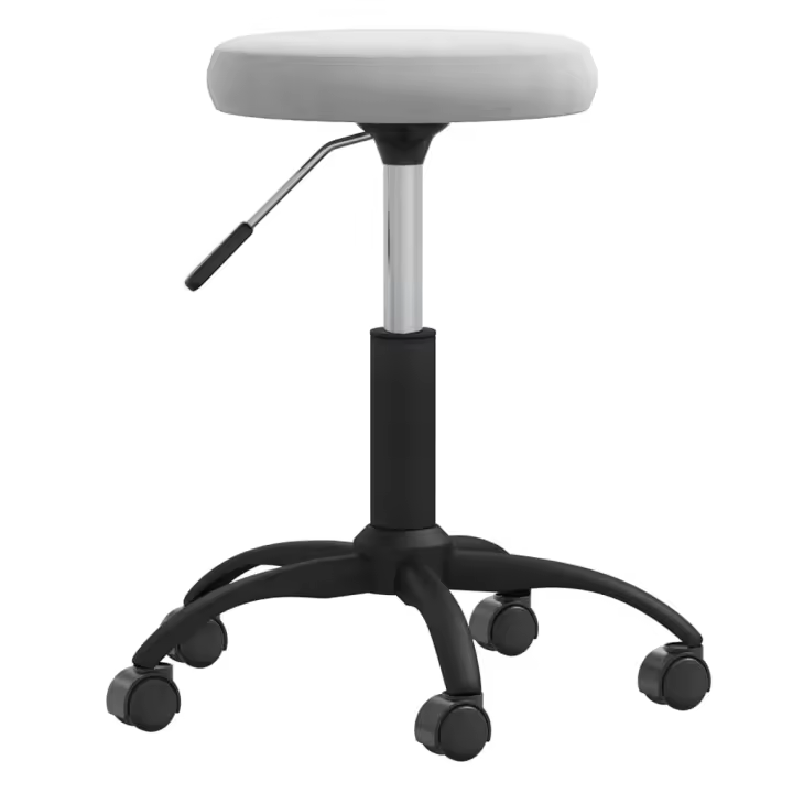 Silla de oficina giratoria de terciopelo gris claro - 1