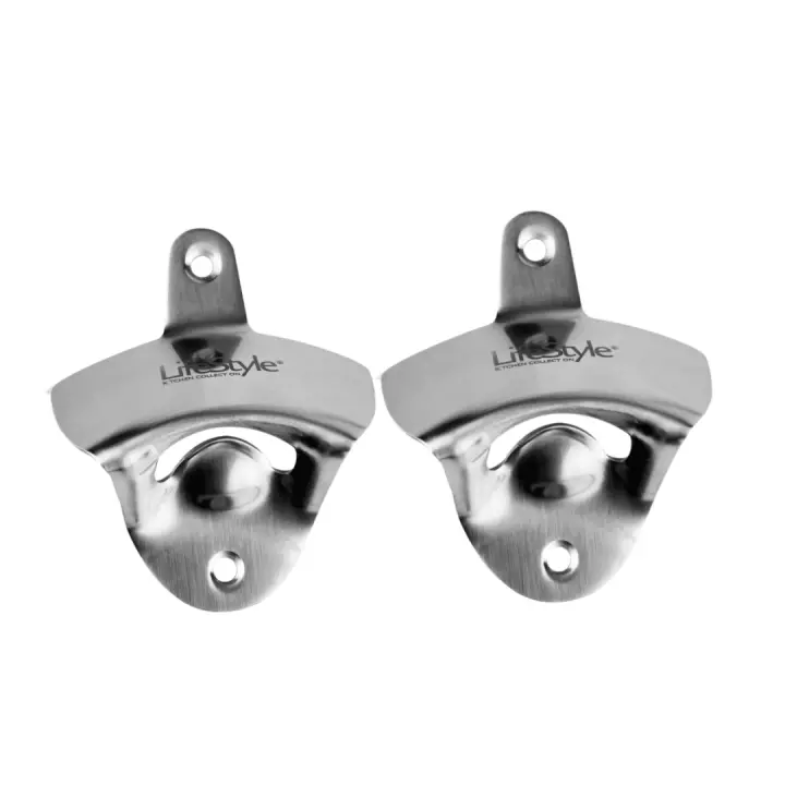 LifeStyle-Descapsulador de Pared Acero Inoxidable Clásico,Juego de 2 Abridores de botellas de cocina montado en la pared, herramientas de cerveza,abridor de Cerveza colgado en la Pared - 1