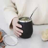 Juego De Taza De Mate Yerba Con Bombilla De Acero Inoxidable Doble Capa Incluye Gourd Para Té De Yerba Mate Con Cucharilla - details 1