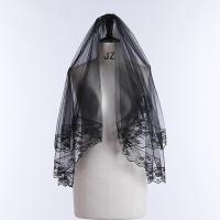 Velo De Novia Corto Y Negro Con Encaje Y Peine Para Bodas Vintage Vestido De Novia Fotografía Fiesta De Soltera Y Disfraz Para Mujeres - details 0