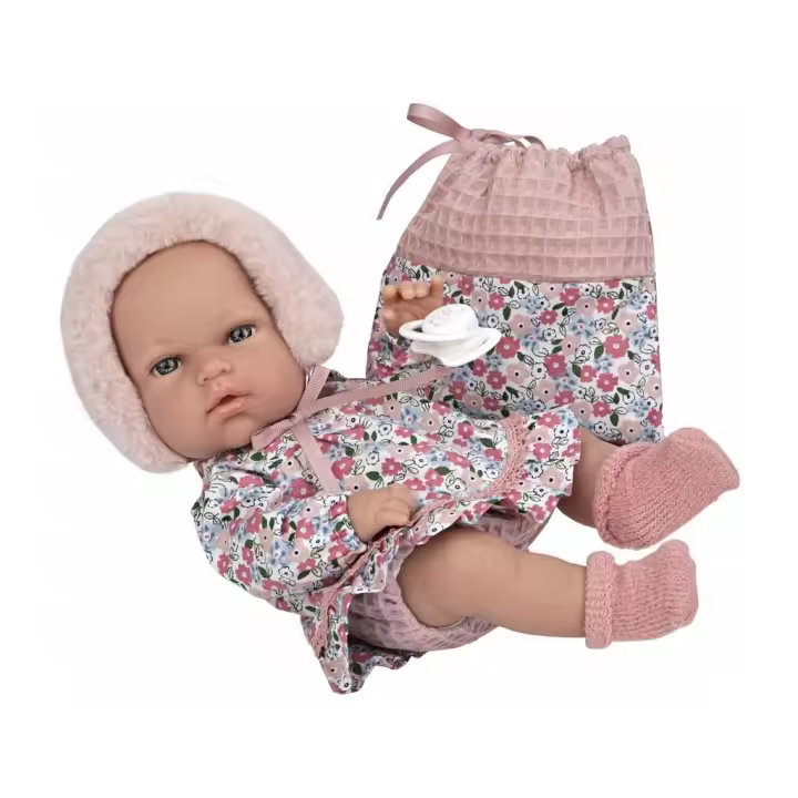 Muñeca Bebé Elegance Natal 30 cm. Rosa con Bolsa Multiusos Arias 60807 - 1