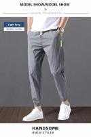 Pantalones Casuales De Verano Tendencia Pantalones Ice Silk Transpirables De Talla Grande Estilo Coreano Vintage 90s Para Hombres - details 8