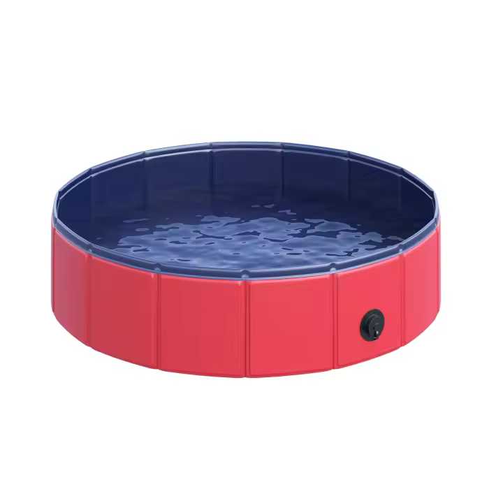 PawHut Piscina Plegable para Perros Gatos Ø80x20 cm Bañera Portátil para Mascotas PVC Antideslizante Múltiples Usos para Interiores y Exteriores - 1
