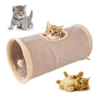 Túnel De Tela De Gamuza Plegable Para Gatos Juguete Educativo Interactivo Suave Y Cálido Otoño E Invierno Suministros Para Gatos - details 0