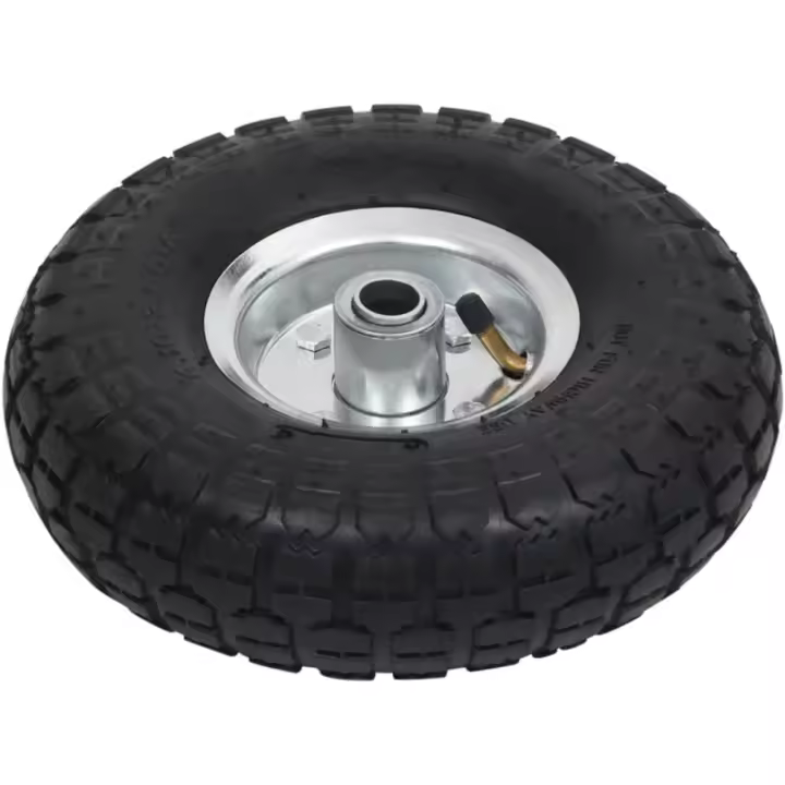 Rueda de goma para carretilla, 2 piezas, tamaño 4.10/3.50-4 (260 x 83 mm), resistente y duradera para facilitar el transporte - 1