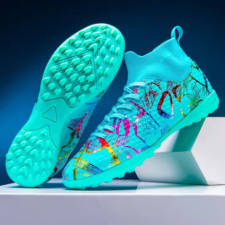 Zapatos De Fútbol Profesionales Para Hombres Con Punta Alta TF Entrenamiento En Césped Deporte Al Aire Libre Zapatillas De Competición - 1