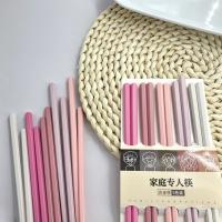 5Pares De Palillos De Colores Macarón Estilo Japonés Antideslizantes Resistente a Altas Temperaturas Para Sushi Uso Reutilizable Utensilios De Cocina De Plástico Sin Pintura Ni Olor Regalo Único - details 3