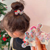 2PCS Cinturones Elásticos Para Niñas Con Lentejuelas Y Floral Accesorios De Cabello Kawaii Para Princesas Adecuado Para Niños Estilo Casual Multifuncional - details 1