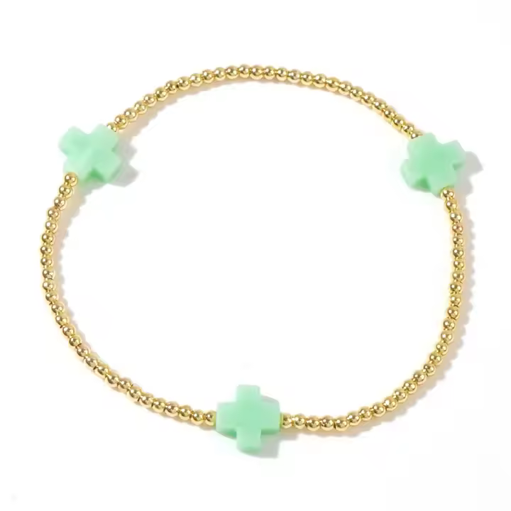 Pulsera Bohemia Para Mujer Estilo Colores Serie Cruz Cuero Cabeza Pulsera Cadena Diaria Pila Regalo Metal Aleación De Cobre - 1