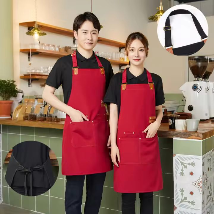 Pinafore Repelente De Agua Para Cocina Y Limpieza Anti-manchas Para Chef Restaurante Peluquero Con Bolsillos Grandes Material De Lona Impermeable Para Hombres Y Mujeres - 1