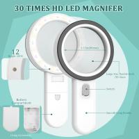 Lupa Iluminada, Lupa de mano de gran augmentation 30x, Lupa Para Leer Libros con 12 LEDs - details 2