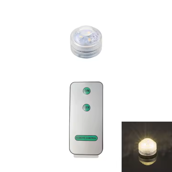 Lámpara Submersible LED Con Control Remoto Luz Blanca Cálida/Blanca Para Piscinas Estanques De Peces Decoración De Vajillas Luz Submarina Impermeable Para Fiestas - 1