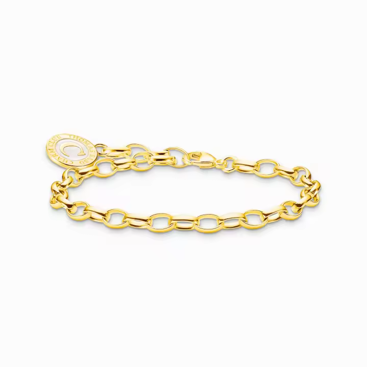 Thomas Sabo Pulsera Charm Mujer con blanco Charmista Coin chapado en oro X0287-427-39-L17 - 1