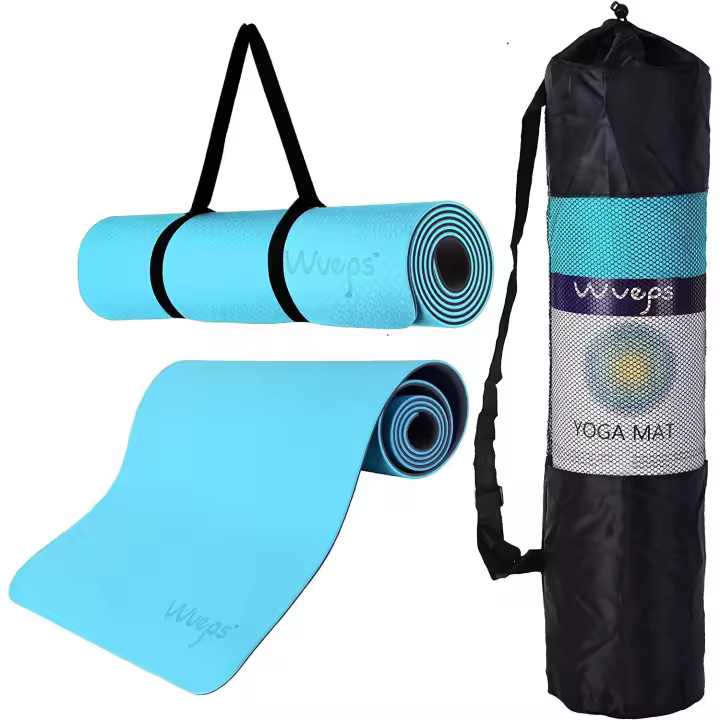 Wueps Esterilla de Yoga y Pilates - 183x61x0,6cm TPE Ecológico con Correa y Bolsa de Transporte Incluidas - 1