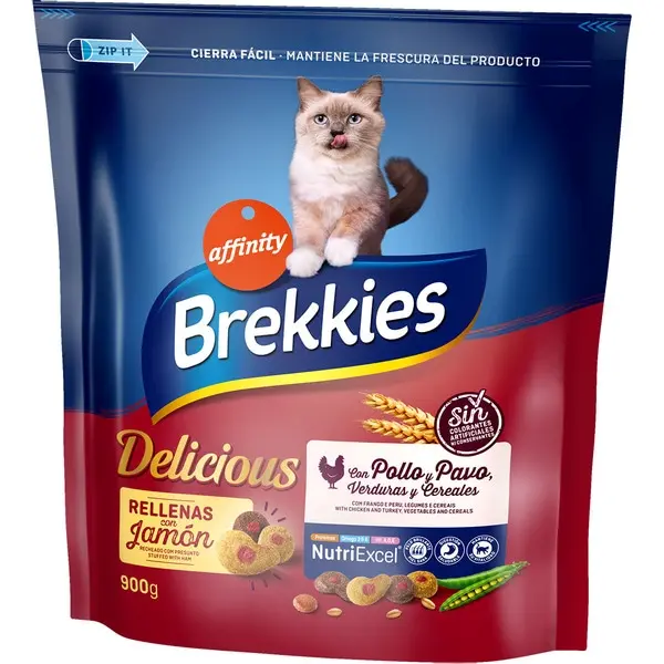 Comida Gato Brekkies Delicious Ave 900g - 1