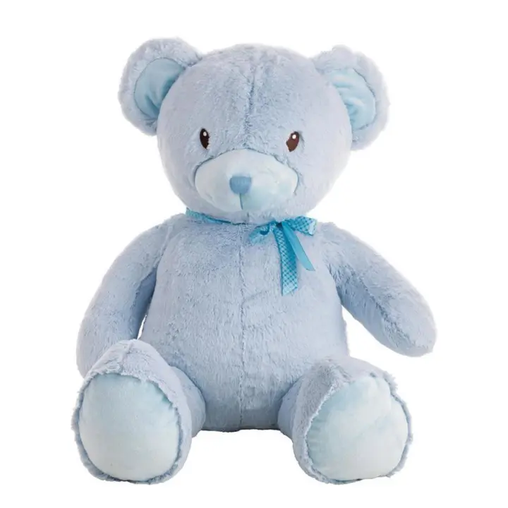 Oso de Peluche Azul Suave con Lazo en varios tamaños - 1