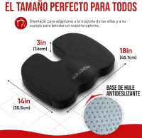 Tailbone cushion for office and car, orthopedic lumbar spine pillow and back support - details 3