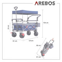 AREBOS Carro de Mano Plegable con Techo - 100 Kg - details 7