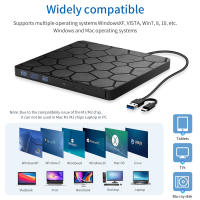 Unidad De DVD RW Externa USB 3.0 Tipo C 2 En 1 Interfaz Slim Lectura Y Escritura Para Laptop PC Lector Y Reproductor De Óptico CD Y DVD - details 4