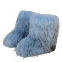 Botas De Nieve Para Mujer Y2K Invierno Lujo Peluche De Zorro Falso Botas De Moda Plataforma Calientes Talla Realisticamente Hechas - details 10