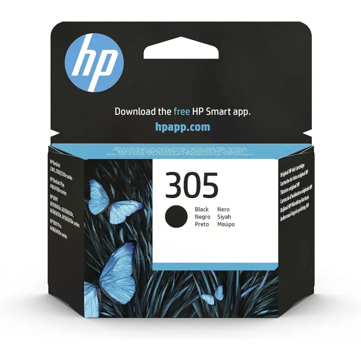 HP 305 3YM61AE Cartucho de Tinta Original Negro Compatible con Impresoras de Inyección de Tinta HP DeskJet 2810, 2820, 2710, 2720, 2721; HP DeskJet Plus 4110, 4120, 4130; HP Envy 6020, 6030, 6400 y 6430 - 1