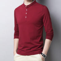 Camisa Polo De Moda Para Hombres Manga Larga Transpirable Estilo Coreano Cómoda Con Cuello Erguido Top De Verano Sin Capucha - details 9