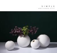 Vaso De Cerámica Blanca En Forma De Bola Simplicidad Nórdica Creativa Ornamento Para Habitación Y Tienda De Ropa - details 1